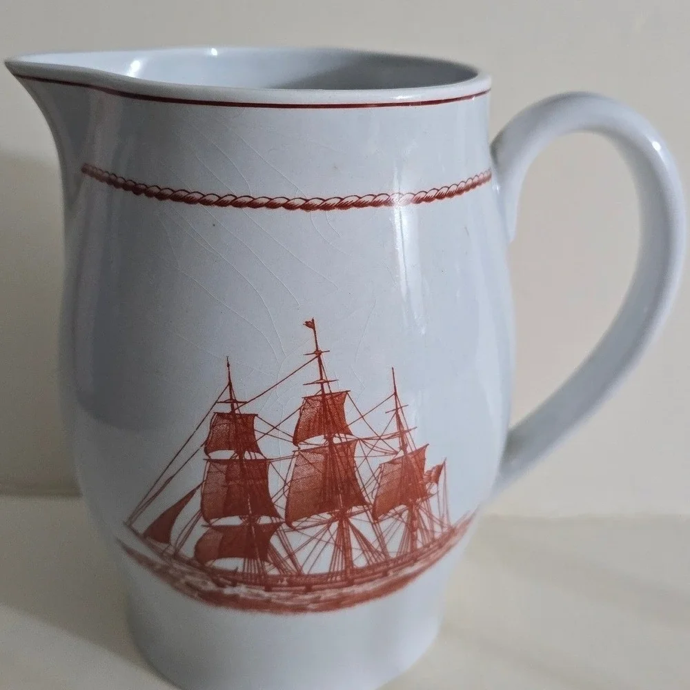 Wedgwood Flying Cloud‎ Ann McKim 1833 Nautical Pitcher Georgetown Collection Red